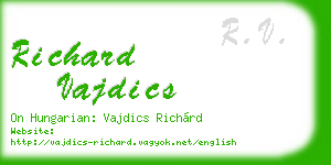 richard vajdics business card