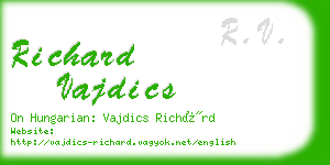 richard vajdics business card